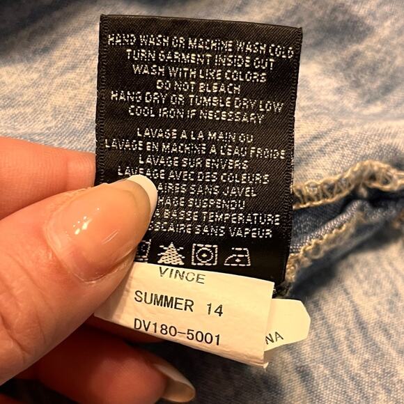 Vince Womens Chambray Patch Pocket Shirt XS - Picture 8 of 11